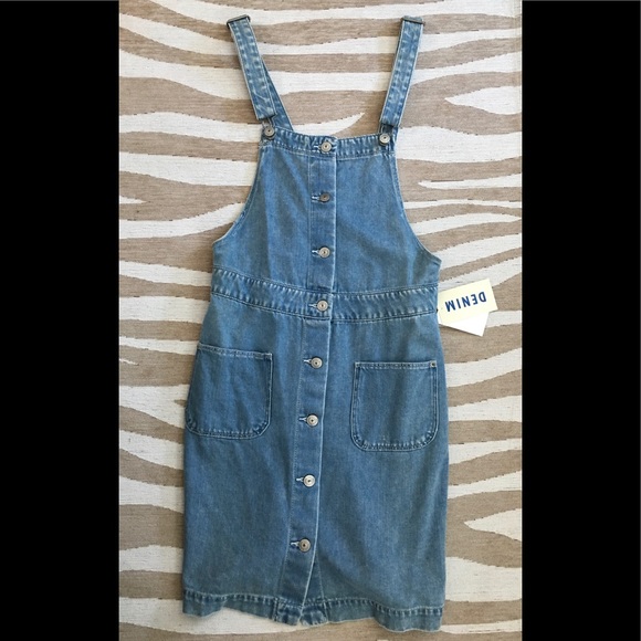 H&M denim button up overall dress NWT size 8 - Picture 2 of 6
